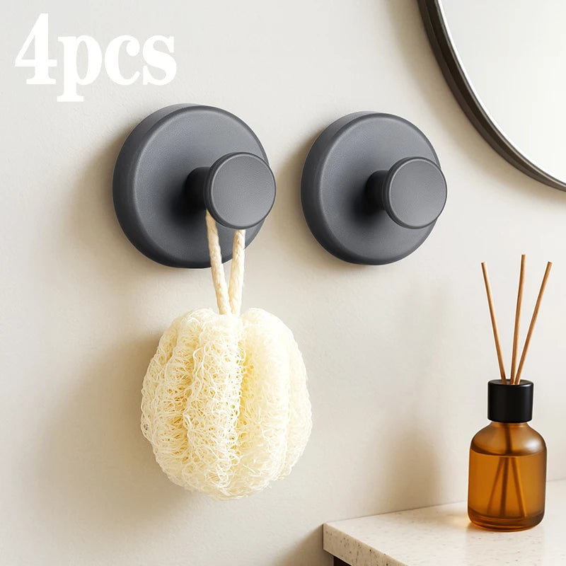 Strong Suction Cup Hook | Vacuum Lock Towel Holder, Waterproof & Reusable PP, No Drilling Required