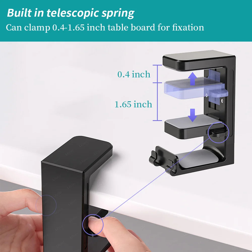 2-in-1 PC Gaming Headphone Stand - Adjustable Space-Saving Holder