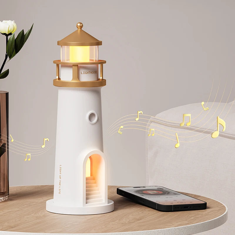 Floating Moon Lamp Projection Lighthouse Night Light with Bluetooth Speaker 🌙✨