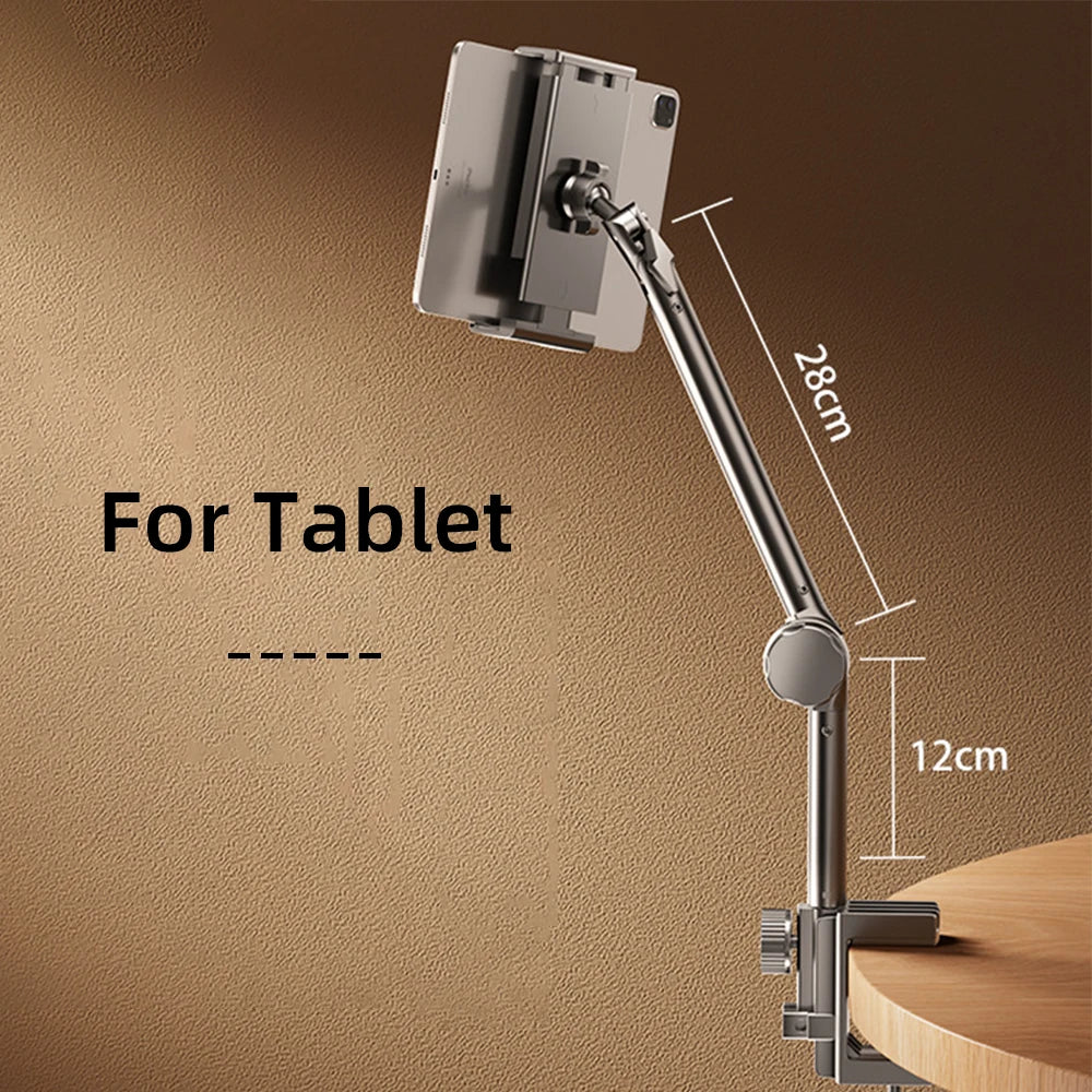 Desktop Mobile Phone & Tablet Holder – Folding Cantilever Bed Clip for Apple, Samsung, iPad 📱📲
