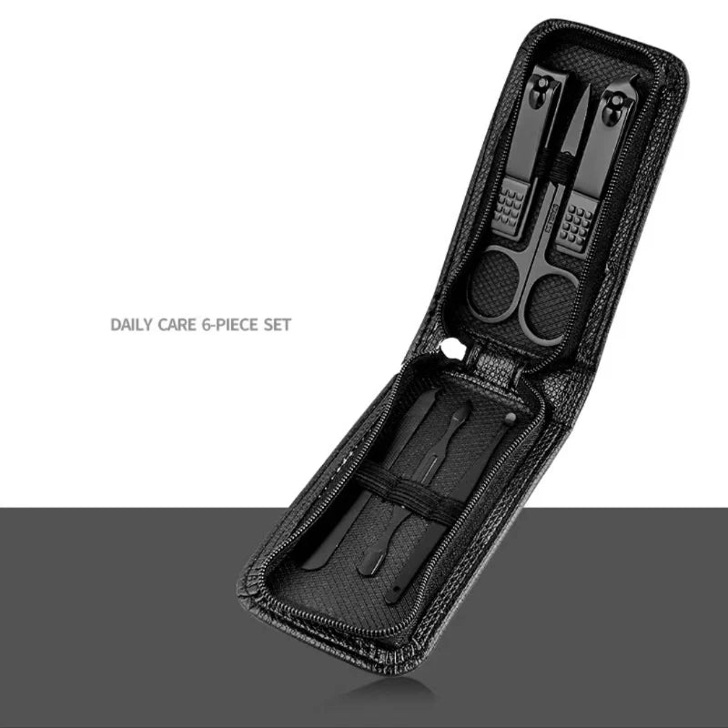 6-Piece Nail Clipper Set | Professional Stainless Steel Manicure Set for Finger & Toe, Portable Travel Case
