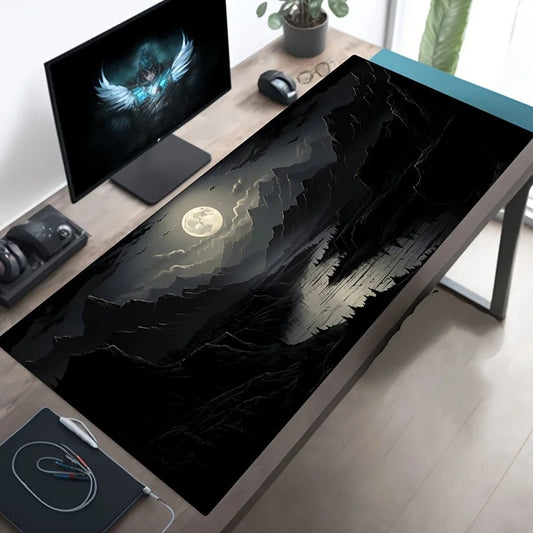 Night Moon Large Cool Mouse Pad – Premium Non-Slip Esports Desk Mat for Laptop & PC Gaming