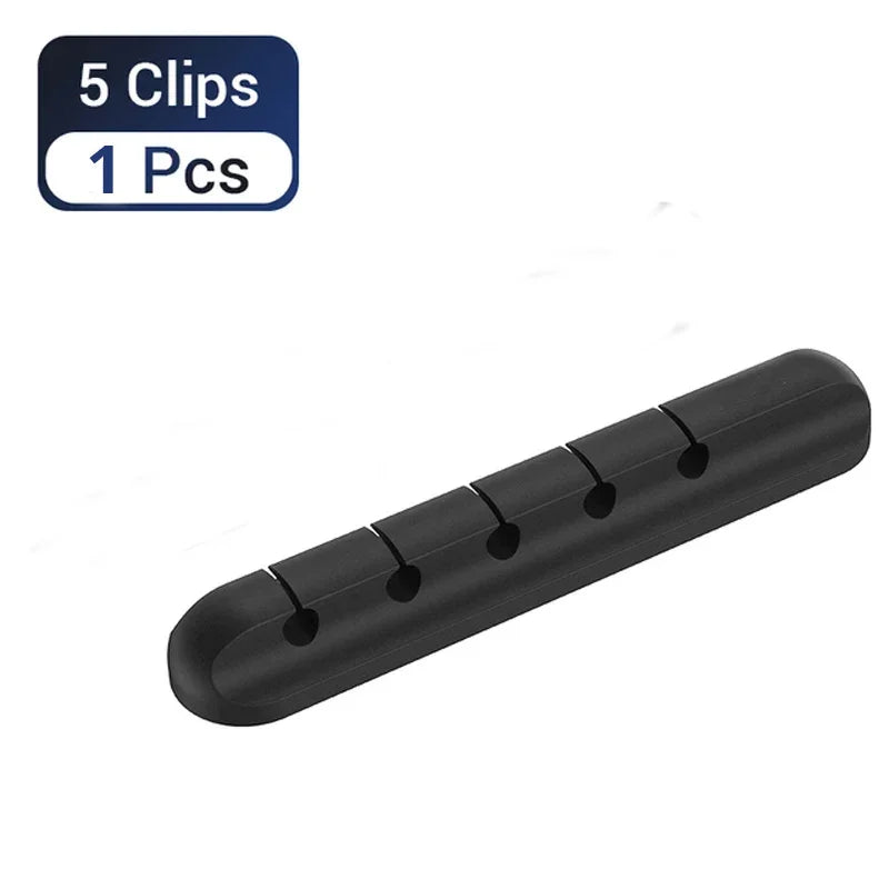 L16 Silicone USB Cable Organizer – Premium Desktop Tidy Management Clips Holder for Mouse & Headphone Wires