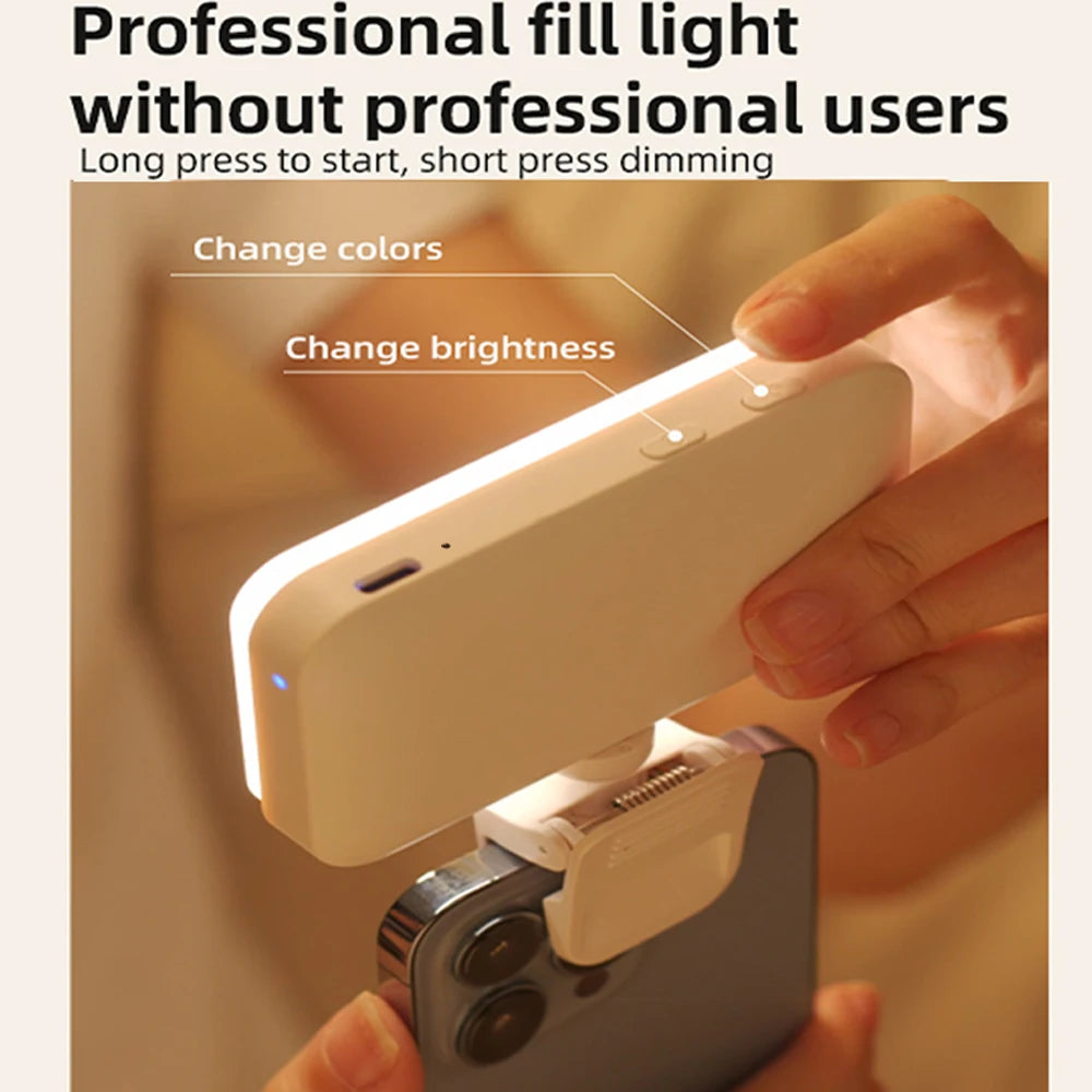 Pocket LED Selfie Light - Clip-On Ringlight for iPhone, iPad, & Laptop 💡✨
