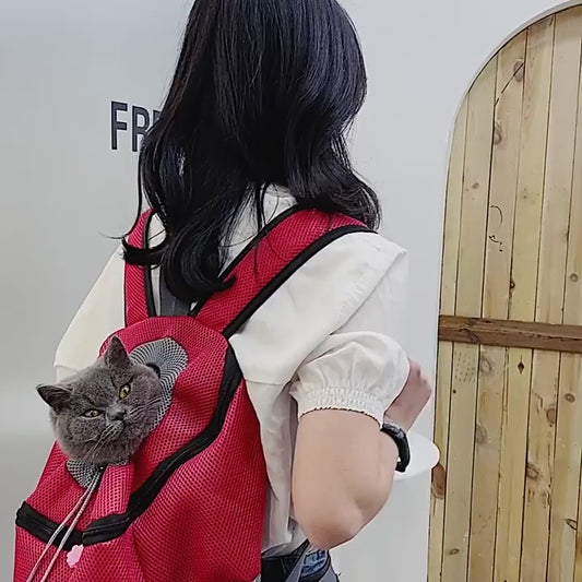 YiGadget Breathable Pet Backpack – Secure & Portable Carrier for Cats & Small Dogs